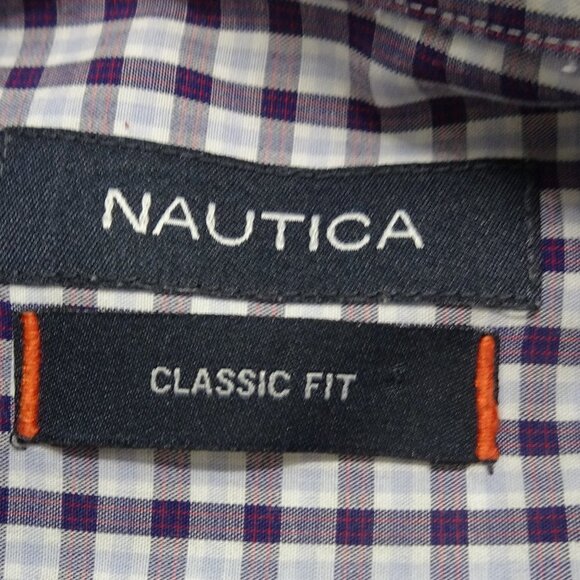 Nautica Checkered L/S Button Up Shirt Sz 17 36/37 - Picture 3 of 6